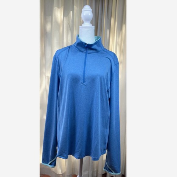 Danskin Now Blue Dri-More Quarter Zip Athletic Top XXL Thumbholes NWT - Picture 8 of 8